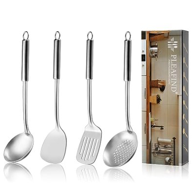 Pleafind 4-Pcs Kitchen Utensils Set, Stainless…