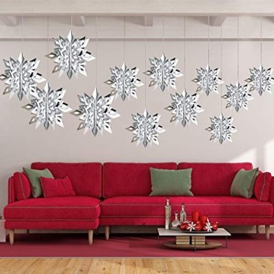 Glitter Snowflake Hanging Garland