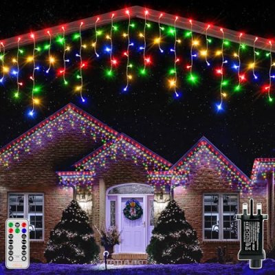 Ollny Icicle Outdoor Christmas Lights, 10M 400LED…