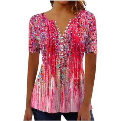 Floral V-Neck Tunic Top