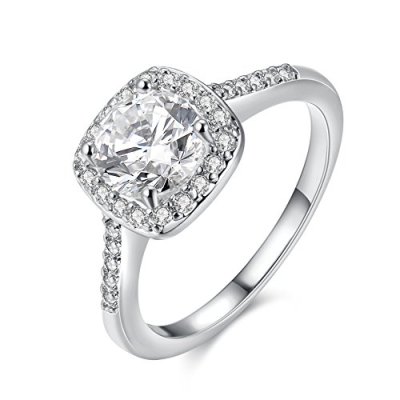 Uloveido Square Simulated Diamond Halo…