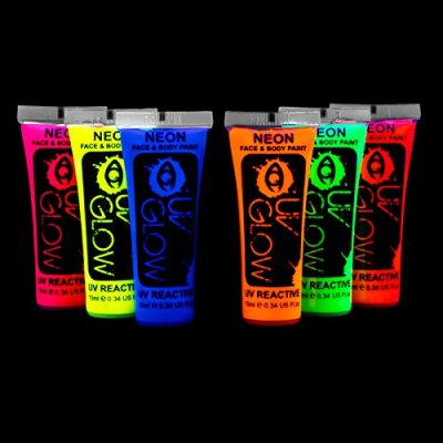 UV Glow Neon Face Paint - 6 Pack