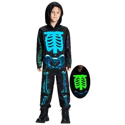 Glow in the Dark Skeleton Costume for Kids…