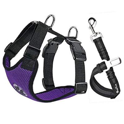 SlowTon Dog Car Harness Seatbelt Set