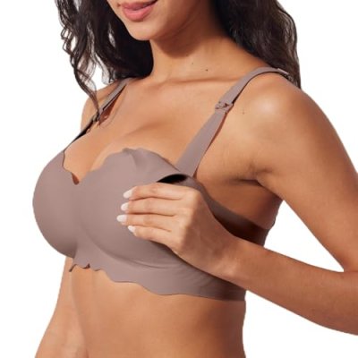 HIHOSSI Ultra-Soft Wirefree Nursing Sleep Bra –…
