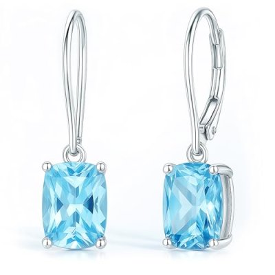 LOKILOKI Blue Topaz Drop Earrings