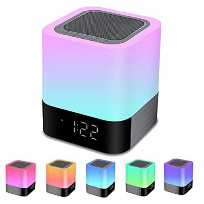 Bluetooth Speaker Bedside Lamp with Alarm Clock