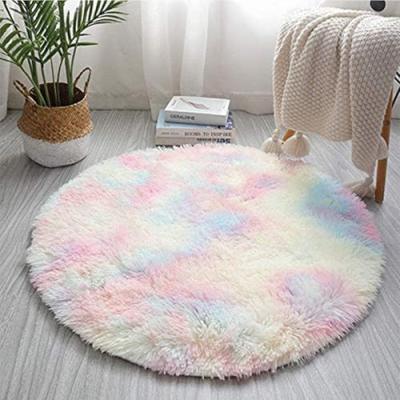 Fluffy Rainbow Area Rug