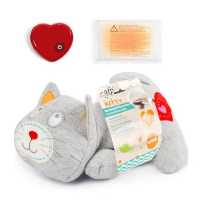 ALL FOR PAWS Plush Heart Beat Kitty Toy with Warm…