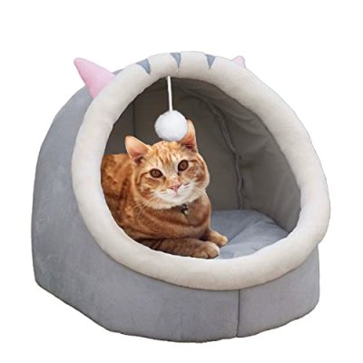 Alytimes Semi-enclosed Cat Igloo Cave Bed for…