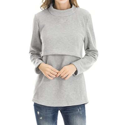 Smallshow Nursing Tops Women’s Winter Long Sleeve…