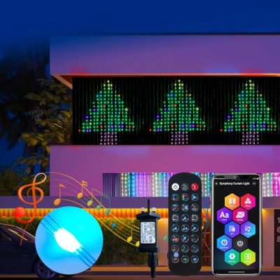 QINER Smart Curtain Lights, 2Mx2M Fairy Light 400…