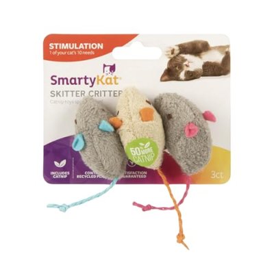 SmartyKat Skitter Critters Cat Toy Catnip Mice,…