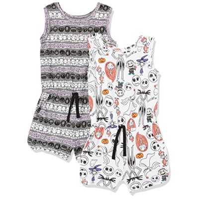 Amazon Essentials Girls' Rompers, Pack of 2