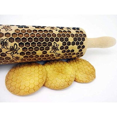 HONEYCOMB Embossing Rolling Pin. Wooden Rolling…