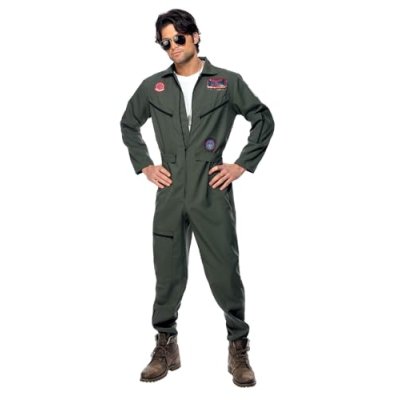 Smiffys Top Gun Costume, Adult Green Jumpsuit,…