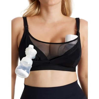 momcozy Mesh Support Pumping Bra Hands Free…