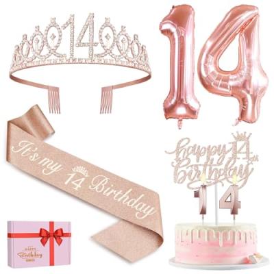 Amosking 14th Birthday Girls Decorations Set