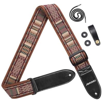 Amumu Vintage Guitar Strap for Guitar with Strap Blocks
