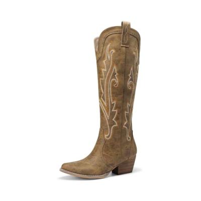 DREAM PAIRS Knee-High Block Heel Boots
