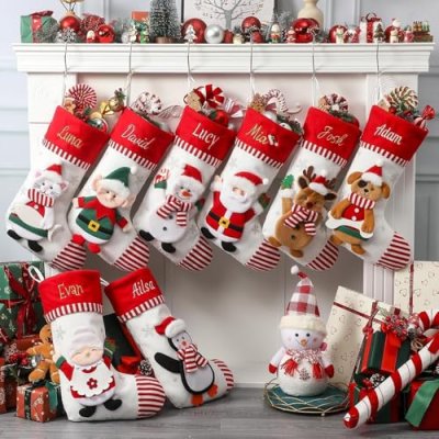 Infiher Personalised Christmas Stockings with…