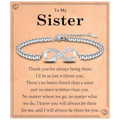 EYQV Infinity Charm Bracelet for Sisters