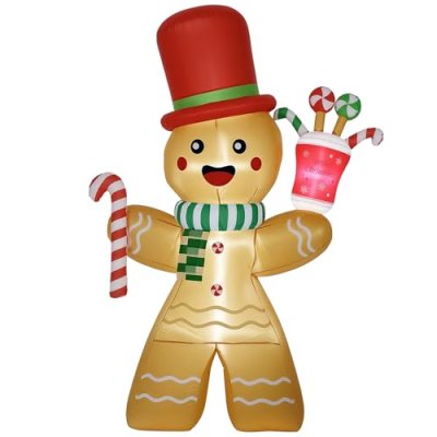 HOMCOM Inflatable Gingerbread Man