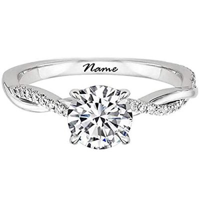 SISGEM Engagement Ring for Women, 1 ct Moissanite…