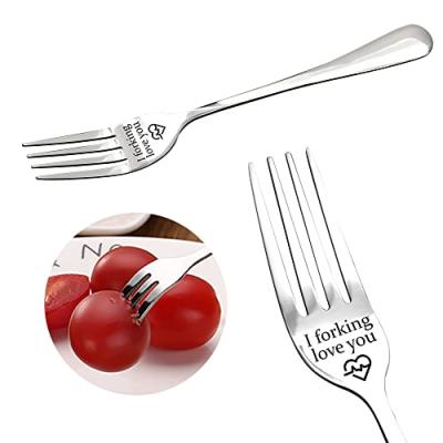 Engraved Steel Table Fork