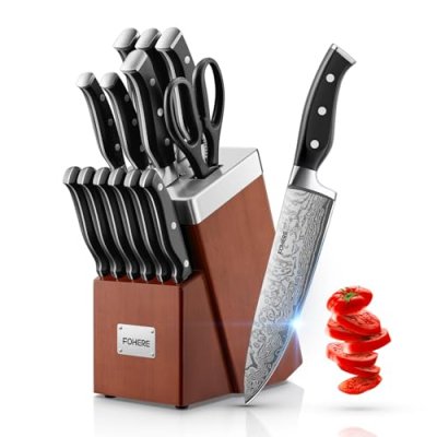 FOHERE Knife Set, 14 Pieces Kitchen Knife Set…
