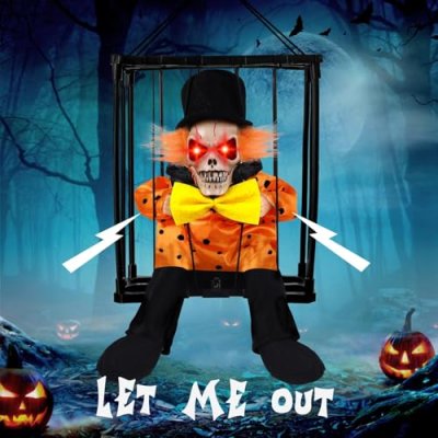 DTYDECLE Animated Skeleton Cage Decoration