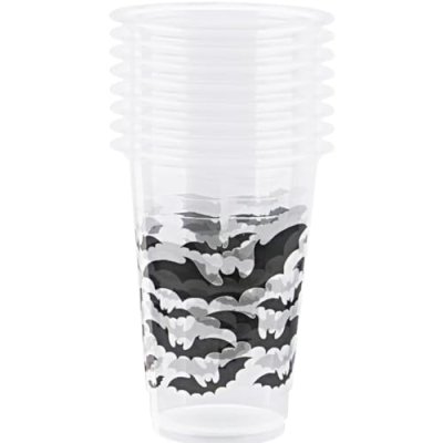 Unique Party Black Bats Plastic Cups