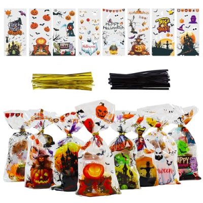Ankyery 200 Pcs Halloween Sweet Bags, Treat Gift…
