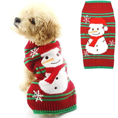DELIFUR Snow & Snowman Sweaters Xmas Dog Holiday…