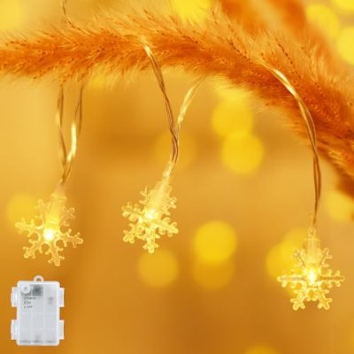 FFZZKJ Snowflake Fairy Lights