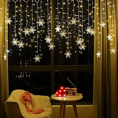 OAICIA Snowflake Curtain Lights