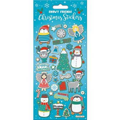 Snowy Friends Sparkly Reusable Christmas Stickers…