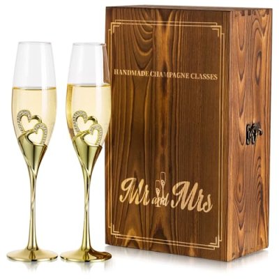 Inweder Champagne Flutes Wedding Gifts: Set of 2…