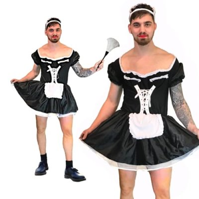 SoWest Funny Maid Stag Fancy Dress Costume – Men…