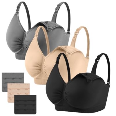 AoToZan 3 Pack Womens Nursing Bras, Wireless…