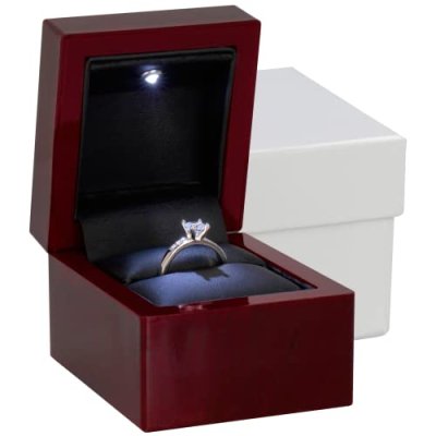 Noble Cherry Ring Box with Light - Unique LED…