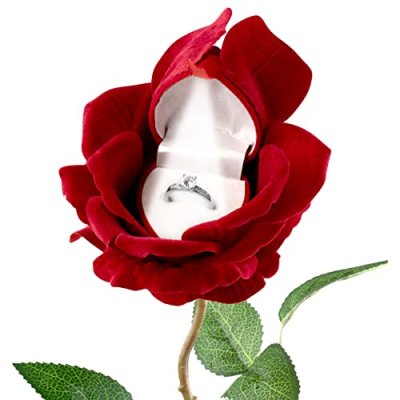 Noble Rose Flower Blossom Ring Box for Proposal…