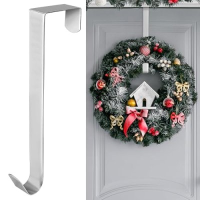 Aodaer 12 Inch Silver Metal Wreath Hook Non-Slip…