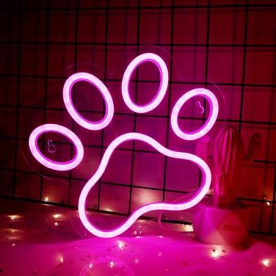 Dog Paw Print Neon Light Sign