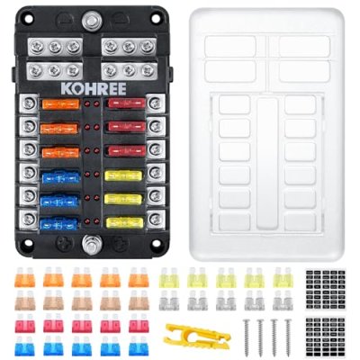 Kohree 12 Way Fuse Box with LED Indicator