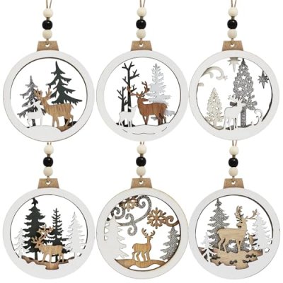 Joiedomi Wooden Reindeer Ornaments