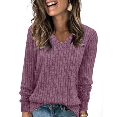 Aokosor Long Sleeve Tops Women UK Ladies V Neck…