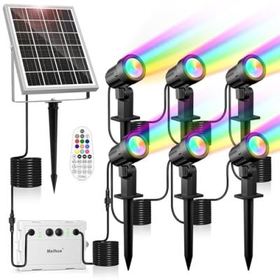 MEIHUA Solar RGB Spotlights for Outdoor Garden