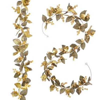 RECUTMS Gold Berry Christmas Garlands 6.6FT-2Pack…