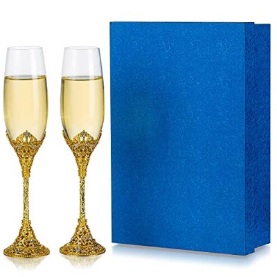 Gold Champagne Flutes Set of 2 - Champagne…